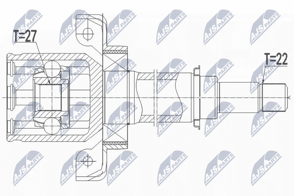 Шрус внутр. к-кт mb w169 a150/160cdi/170/180/200 04-12 w245 b150/170/180/200 05-11 правый NTY NPW-ME-107