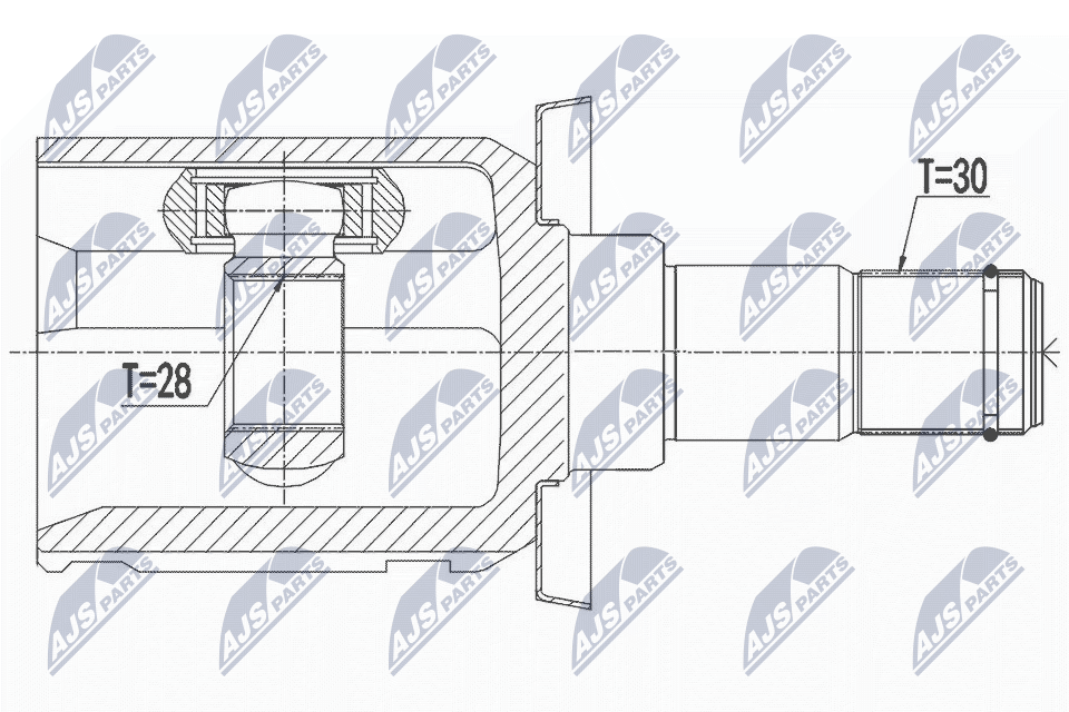 Шрус внутр. к-кт toyota hi-lux 4wd 15- /przednil/p/ NTY NPW-TY-120