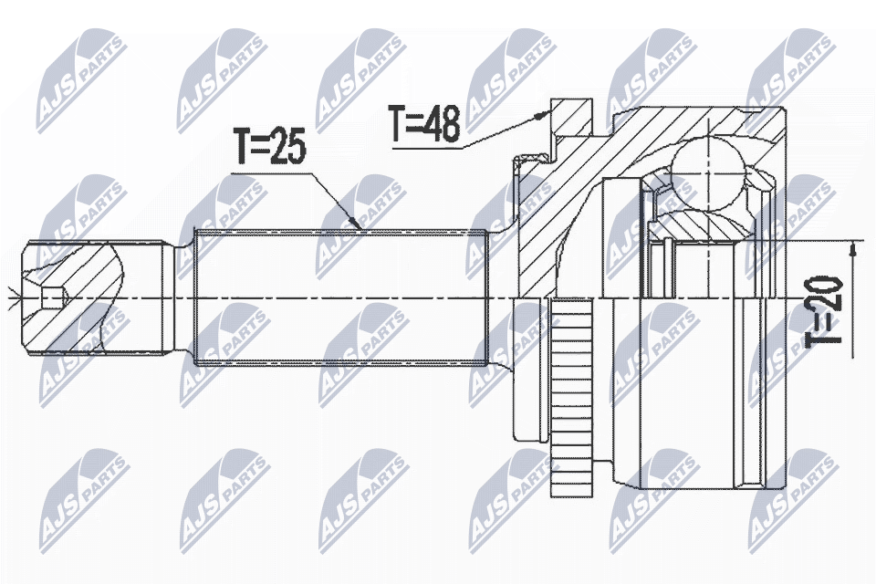Outer cv joint kia rio iii 1.21.25 11- NTY NPZ-KA-367