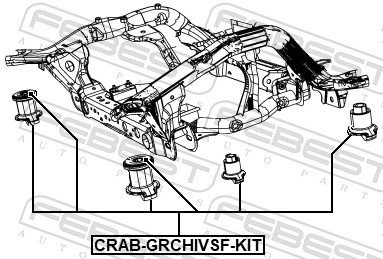 Crab-grchivsf-kit сайлентблок подрамника комплект FEBEST CRAB-GRCHIVSF-KIT