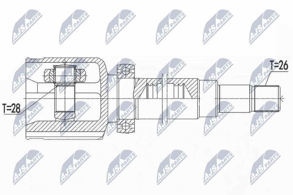 Шрус ford mondeo v 2.0tdci 14- /prawymtm/ NTY NPW-FR-116