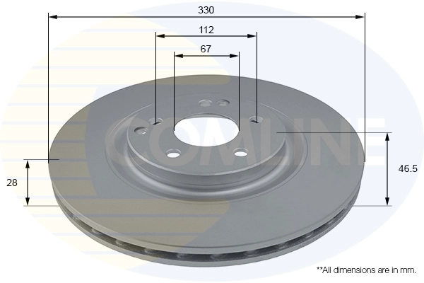 Диск торм mercedes-benz c-class 05-08 clc-class 08-11 clk 05-10 (с покрытием) COMLINE ADC2828V