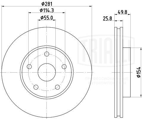 Диск тормозной TRIALLI DF 270053