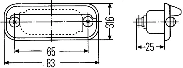 2ka 001 378-041 фонарь освещения номерного знака прямоугольный HELLA/BEHR/PAGID 2KA 001 378-041