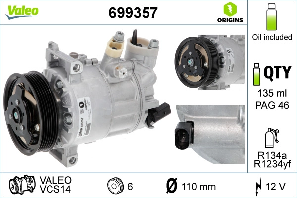 Компрессор кондиционера VALEO 699357