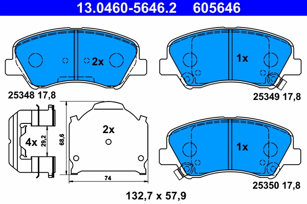 Тормозные колодки ATE 13.0460-5646.2