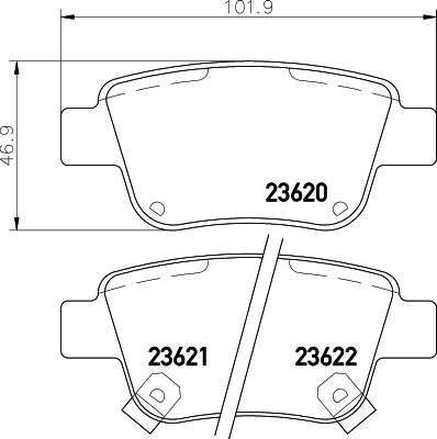 Колодки тормозные дисковые комплект HELLA/BEHR/PAGID 8DB355029-621