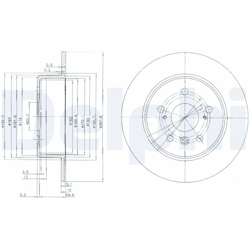 Тормозные диски DELPHI BG3183
