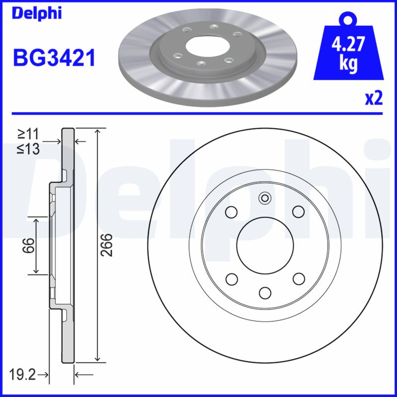 Тормозные диски DELPHI BG3421