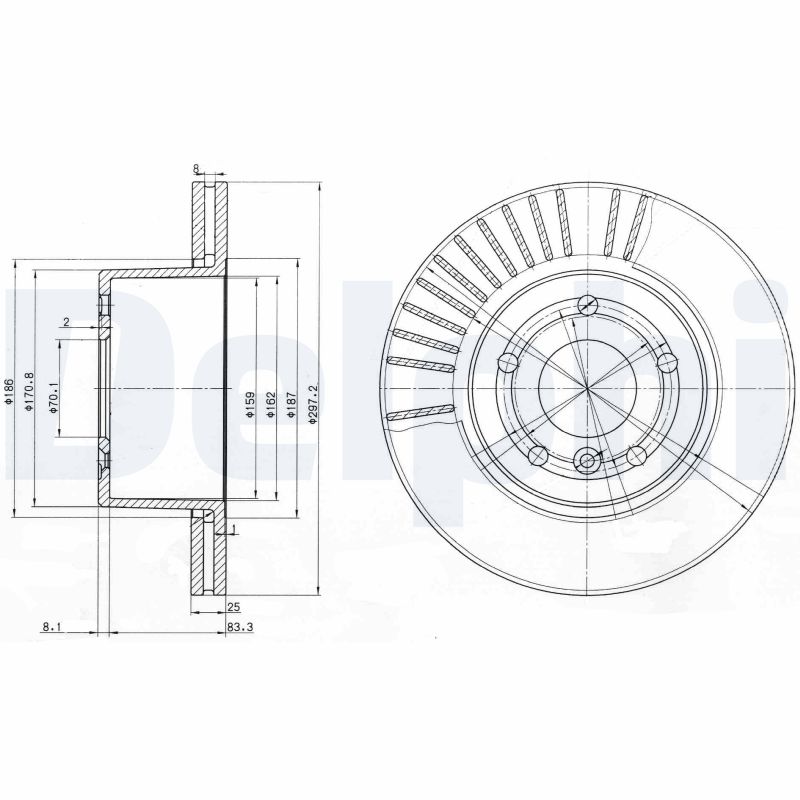 Диск тормозной DELPHI BG3737C