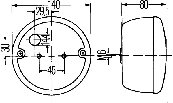 2se 001 685-201 фонарь задний d140 красный с жёлтой полосой HELLA/BEHR/PAGID 2SE 001 685-201