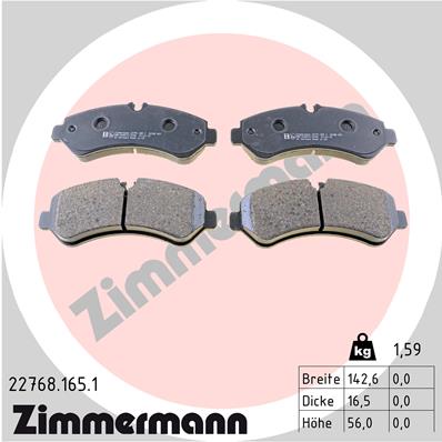 Колодки тормозные дисковые комплект ZIMMERMANN 22768.165.1