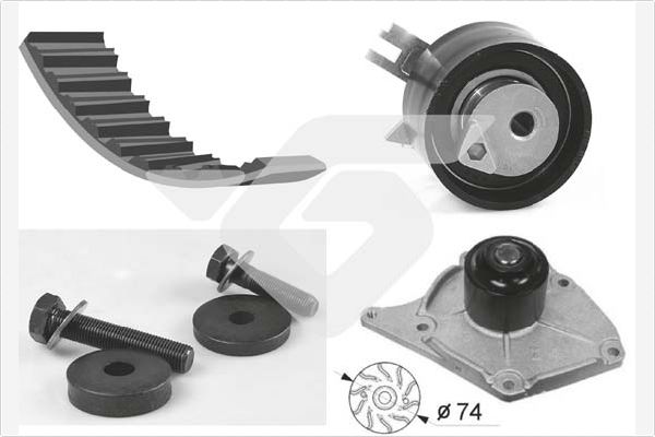 Комплект грм (с помпой) HUTCHINSON KH101WP63