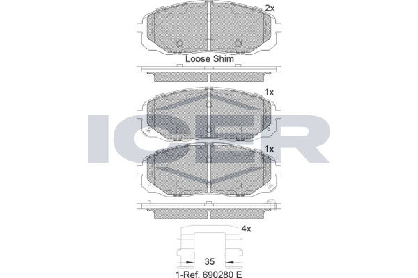 Тормозные колодки ICER 182253