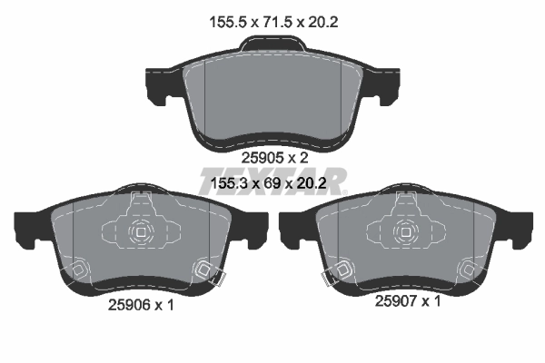Тормозные колодки TEXTAR 2590501