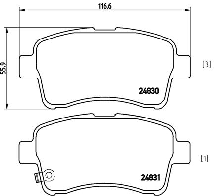 Колодки тормозные дисковые комплект BREMBO P79021