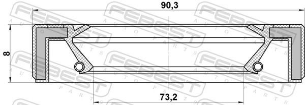 95gay-75900808r сальник дифференциала правый FEBEST 95GAY-75900808R