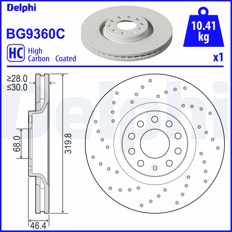 Bg9360c диск тормозной audi a4 2.0-3.2 04-/a6 1.8-4.2 97-05/a6 allroad 00-05 передний