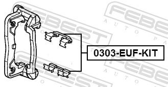 0303-euf-kit монтажный комплект для дисковых колодок FEBEST 0303-EUF-KIT