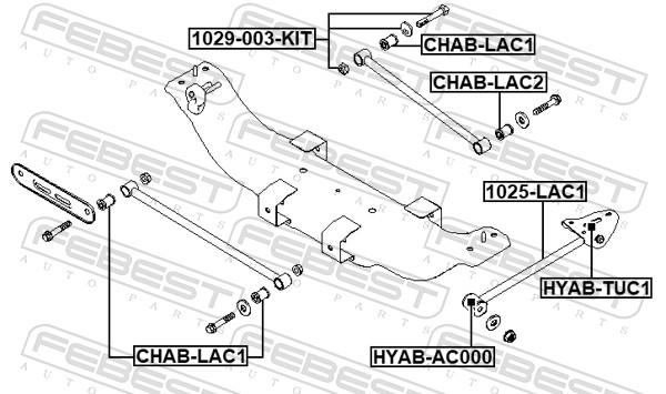 1029-003-kit болт с эксцентриком ремкомплект FEBEST 1029-003-KIT