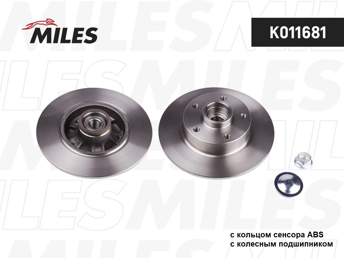 K011681 диск тормозной renault megane iii/fluence задний сб c подш. (10702070/250719/0143779/2 ) MILES K011681