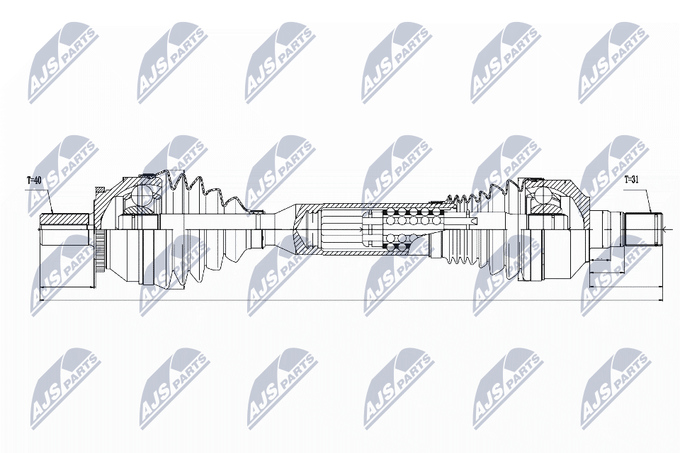 Полуось volvo awd xc60 3.2v6 09-15 3.0t6 08-15 2.0d3/d4 10-14 /левatm tf-80sc/ NTY NPW-VV-061