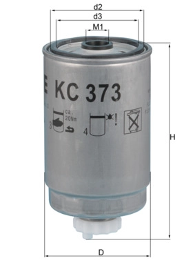 Kc373 фильтр топливный MAHLE/KNECHT KC373