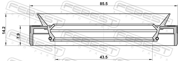 95mes-45850814c сальник дифференциала FEBEST 95MES-45850814C