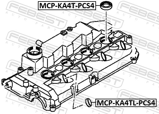 Mcpka4tlpcs4 кольцо уплотнительное к-кт 4шт FEBEST MCP-KA4TL-PCS4
