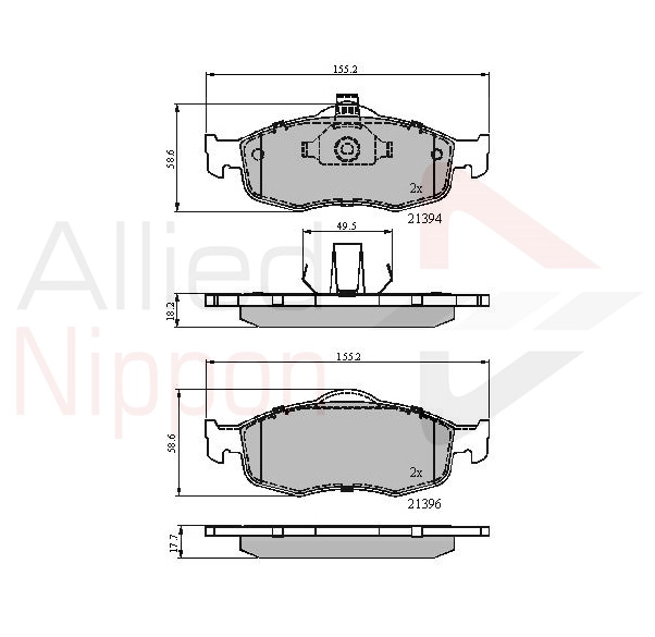 Adb0514 колодки дисковые передние ALLIED NIPPON ADB0514