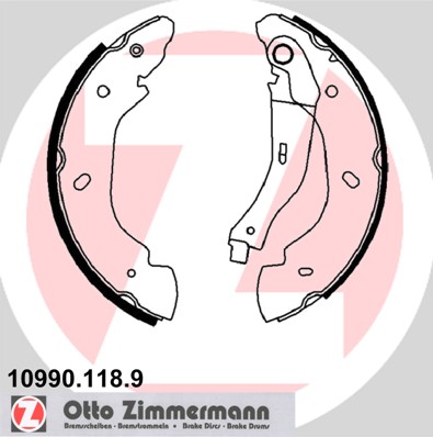 Тормозные колодки задние (барабанные) ZIMMERMANN 10990.118.9