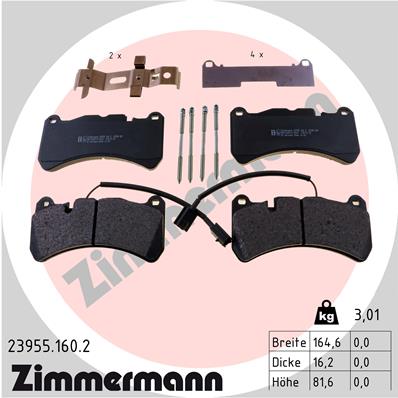 Комплект тормозных колодок дисковый тормоз alfa romeo giulia (952 ) 11.2019 ZIMMERMANN 23955.160.2