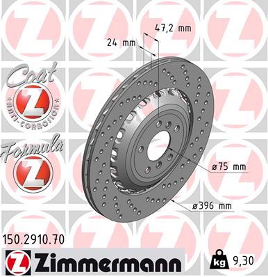 Тормозные диски ZIMMERMANN 150.2910.70