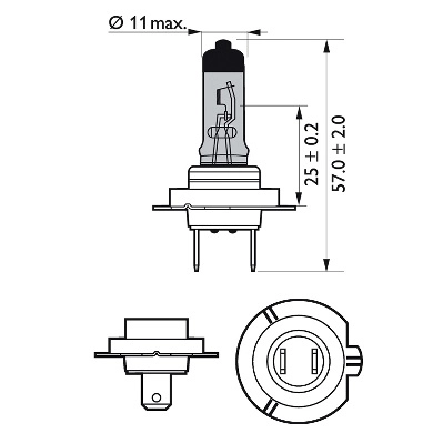 Лампа галогенная h7 12v 55w whitevision ultra moto блистер 1шт PHILIPS 12972WVUBW