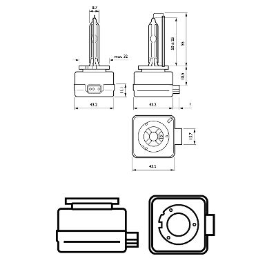 Лампа газоразрядная d1s 85v 35w d1s xenon longerlife 1шт PHILIPS 85415SYC1