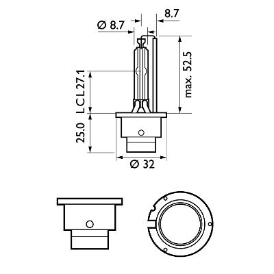 Лампа газоразрядная d2s 85v 35w d2s xenon longerlife 1шт