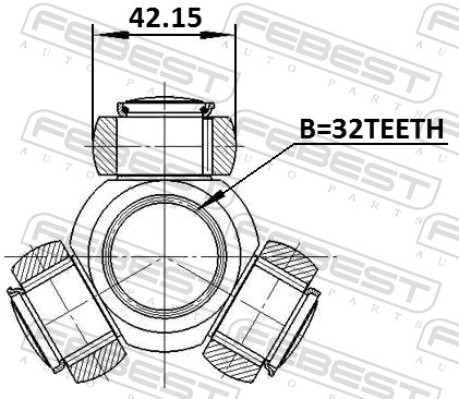 0116-asv50 трипоид 32x42.15 FEBEST 0116-ASV50