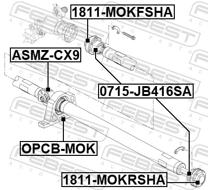 Opcb-mok подшипник подвесной карданного вала FEBEST OPCB-MOK