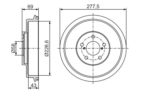Тормозной барабан BOSCH 0986477279