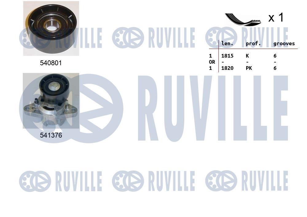 Комплект поликлинового ремня renault laguna ii-iii RUVILLE 570181