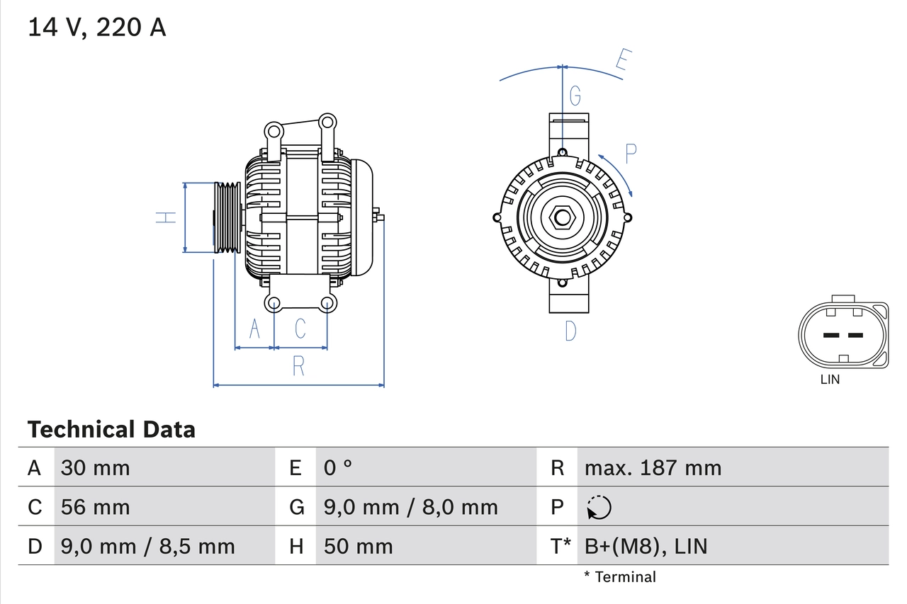 Генератор BOSCH 0 986 047 800