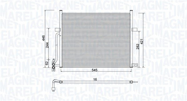 Радиатор кондиционера (520x420) MAGNETI MARELLI 350203776000