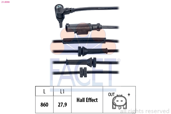 Датчик абс FACET 21.0098