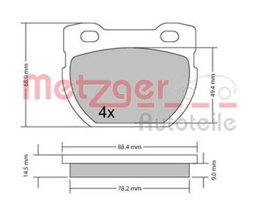 Колодки тормозные дисковые METZGER 1170432