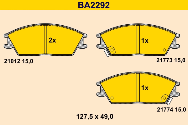 Колодки тормозные дисковые BARUM BA2292