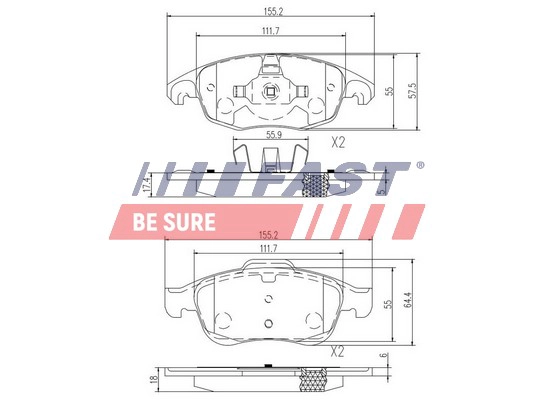 Колодки торм пер рено duster 2.0ifluencemegane 3 FAST FT29514