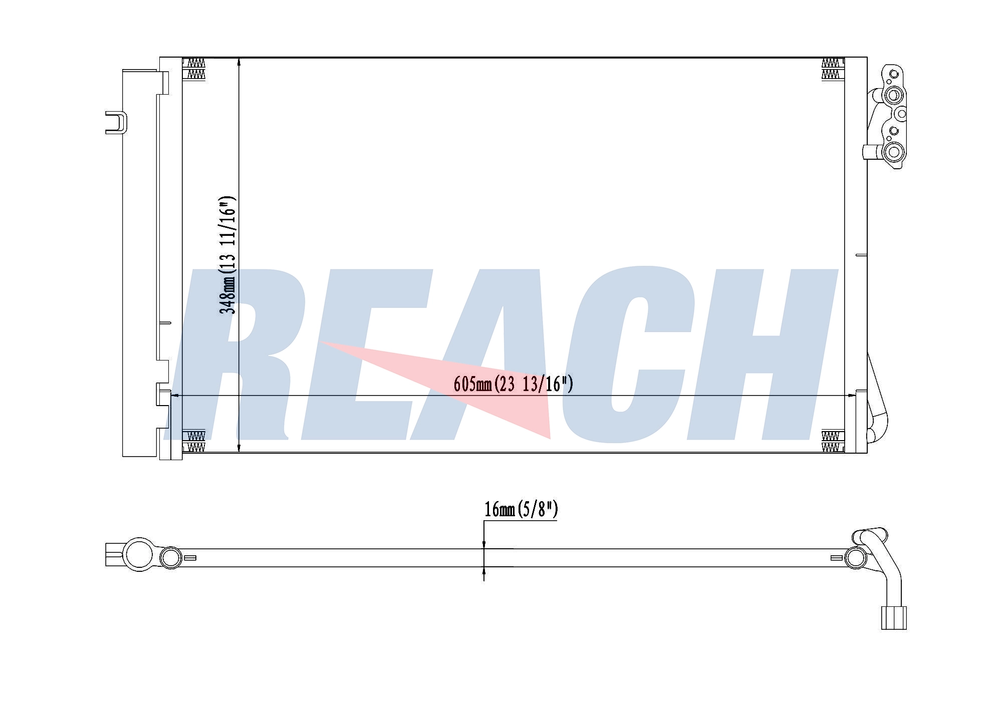 Радиатор кондиционера REACH 1.31.3739.PD