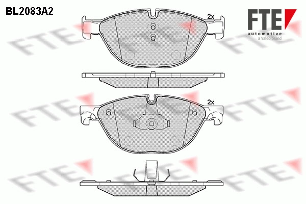 Комплект тормозных колодок дисковый тормоз FTE BL2083A2