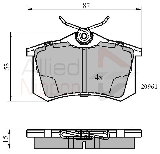Колодки тормозные дисковые ALLIED NIPPON ADB0108