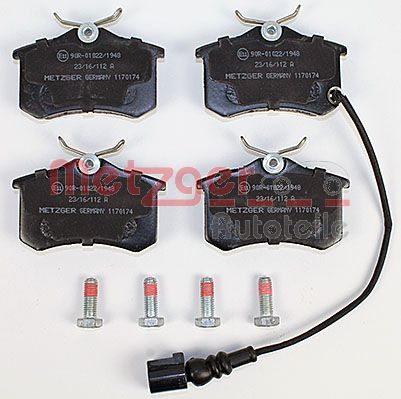 Колодки тормозные дисковые METZGER 1170174